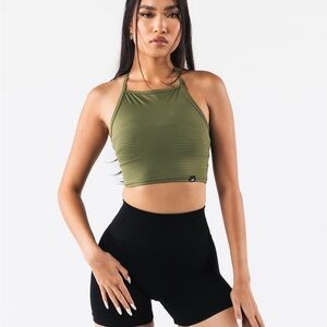 Alphalete • NWT Margo Mesh Tank Perforated Top colour Agave